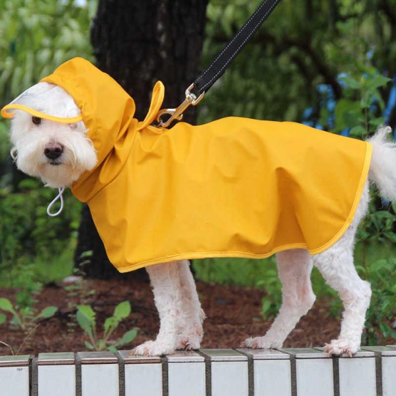 子犬犬レインコートペットレインコートライトイエローマント犬レインコート汚れ防止防水腹保護大型犬