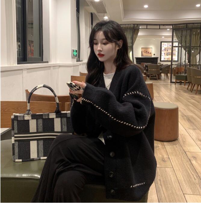 春秋韓国のレディースニット  ファッションセーター トレンディなオールマッチ★カーディガンセーター