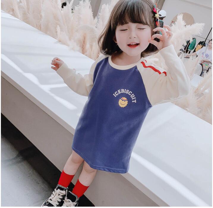 春秋新作 女の子 パーカードレス  子供服 ファッションパーカー  キッズ服 ★100-140