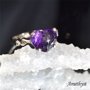 アメジスト 10号 紫水晶 最高級 指輪 リング ハート シルバー プラチナコーティング プレゼント ギフト