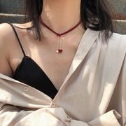 ハート真珠愛鎖骨鎖女性首輪首帯韓国版シンプルハート型ネックレス女性プレゼント