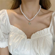 真珠のネックレス 夏の人気 レディースネックレス 不規則な真珠鎖骨チェーン