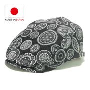 　日本製サークル模様柄ハンチング　ヤング帽子