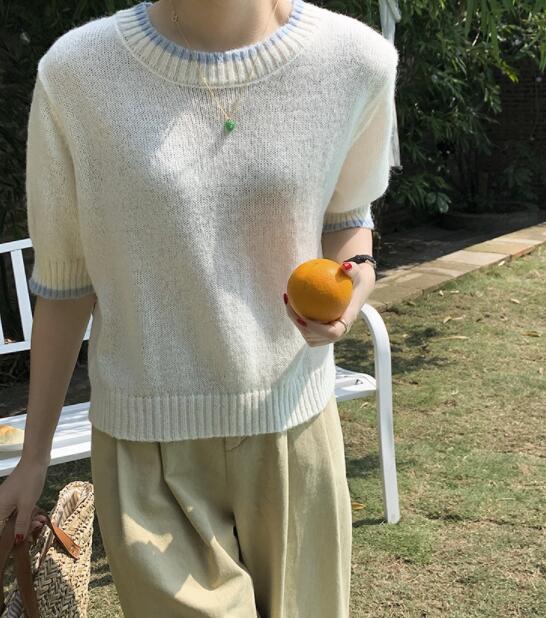 Ｔシャツ　レディース　トップス　ニット　夏　シンプル　ファッション