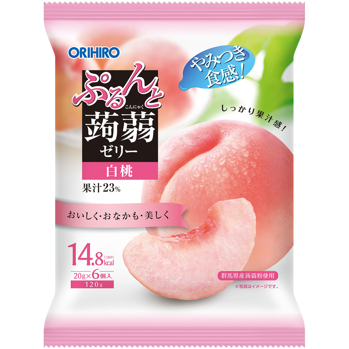 ぷるんと蒟蒻ゼリーパウチ　白桃