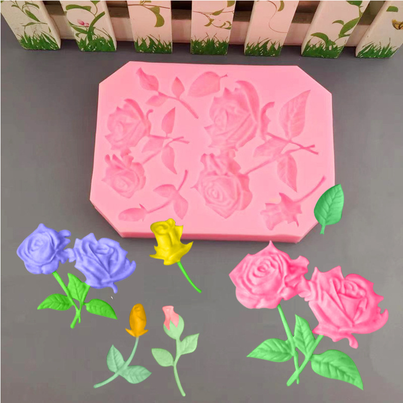 DIY手芸 ソープ ゴム型 アクセパーツ モールド 石膏粘土 資材飾り アロマ キャンドル 花薔薇