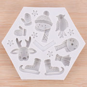 激安 DIY手芸 素材 アロマストーン モールド 手作り石鹸 Xmas エポキシ樹脂 クリスマス 雪だるま鹿