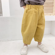 満場の注目を集めて登場する 韓国ファッション 九分丈パンツ 子供 テーパードパンツ ワイドパンツ