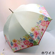 【晴雨兼用】【長傘】UVカット率99％！ローズガーデン柄大寸深張り晴雨兼用ジャンプ傘