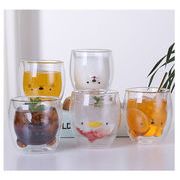 カートゥーン  耐熱ガラスコップ  家庭用  かわいい  ジュースの冷たいコップ  だんねつグラス