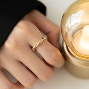 リング  編み物  麻花  指輪  女  ファッション  パーソナリティ  フランス式  復古  開口指輪