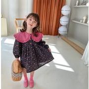 2022春夏新作  可愛い 女の子　ベビー服　小花柄 レトロ    ワンピース 韓国子供服