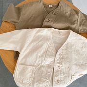 【2022春新作】ナチュラル 韓国風子供服 シンプル セットアップ 可愛い 長袖ボーダーTシャツ　