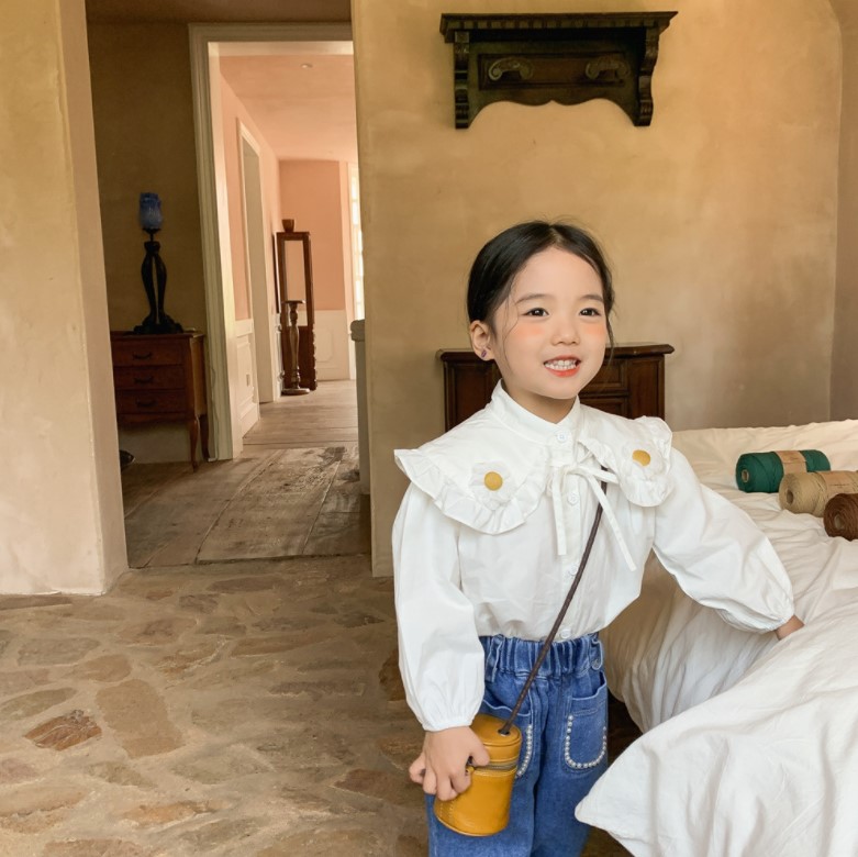 人気新品 韓国風子供服 ベビー服 飾り襟 女の子 可愛い シャツ トップス Www Watsons Biz Id