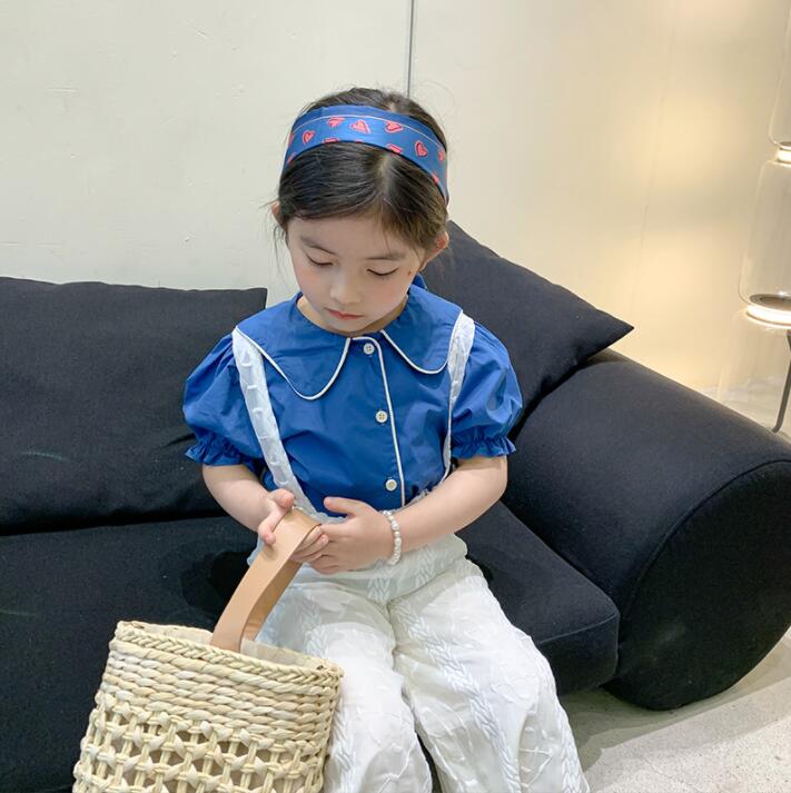 子供服夏★女の子半袖シャツ★ファッションシャツ子供夏服★韓国風子供夏服★90-140