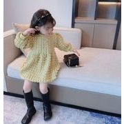 2022春夏新作 可愛い ワンピース   キッズ長袖  ゆとり  ファッション   女の子  韓国子供服 2色