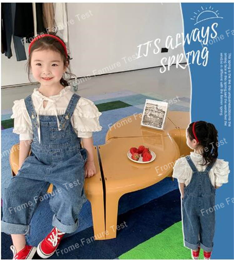 子供服、ジーンズ、 オーバーオール、ボトムス、韓国風、夏着、キッズ服、