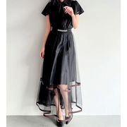 チュールスカート　ロングスカート　レディース　INS　韓国ファッション　デザイン　春夏