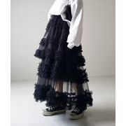 チュールスカート　フリル　レディース　INS　韓国ファッション　デザイン　春夏