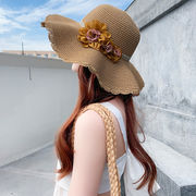 初回送料無料シンプルで通気性のある韓国風麦わら帽子レディースファション帽子夏帽子