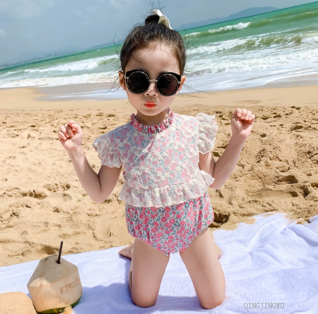 2022夏新作 韓国風子供服 水着 花柄フリルレース付き ワンピース水着 セパレート 女の子 花柄 大人気 レディースアパレル 青井屋  |【NETSEA】問屋・卸売・卸・仕入れ専門