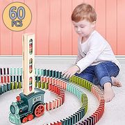 玩具 ドミノ トレイン 自動 列車 機関車 電車 60個 おもちゃ ドミノカー 知育玩具 自動ドミノ倒し