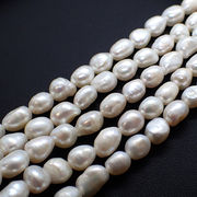 【114】 ビーンズ　淡水パール(7-8mm)１連 国内発送 ホワイト ライス パワーストーン 天然石 ビーズ パーツ
