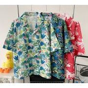 ハワイ 2022 夏新作  メンズ シャツ ハワイシャツ  半袖 花柄 ビーチ ゆったり リゾート人気  男女兼用 8色