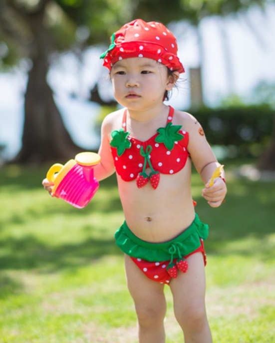 ハワイ 2022夏新作 人気 子供服  韓国風子供服  ベビー 子供用 2点セット 女の子   水着  キッズ水着2色
