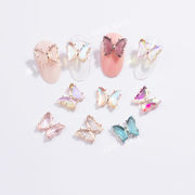 【2022 新作】 ネイルアクセサリー   蝶々パーツ   立体デザイン   結晶 透明 オーロラジュエリー