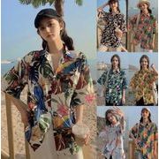 ハワイ 2022 夏新作 韓国風 人気   ハワイシャツ   半袖 花柄 ビーチ ゆったり リゾート 男女兼用 8色