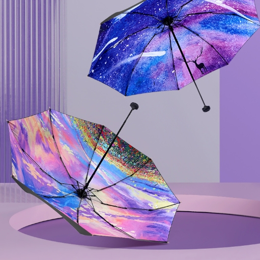 日傘 雨傘  ほしぞら 遮光 軽量  晴雨兼用 暑さ対策   折りたたみ傘  UVカット レディース  紫外線防止4色