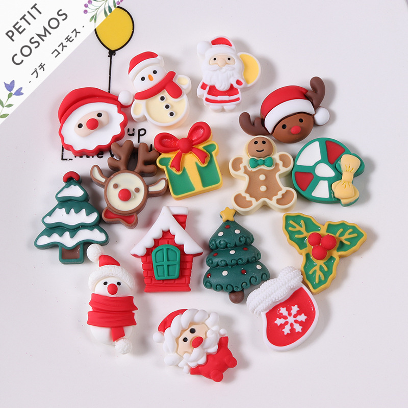 クリスマスツリー サンタ トナカイ 樹脂 デコパーツ DIYパーツ 手芸  ハンドメイド 韓国風 アクセサリー