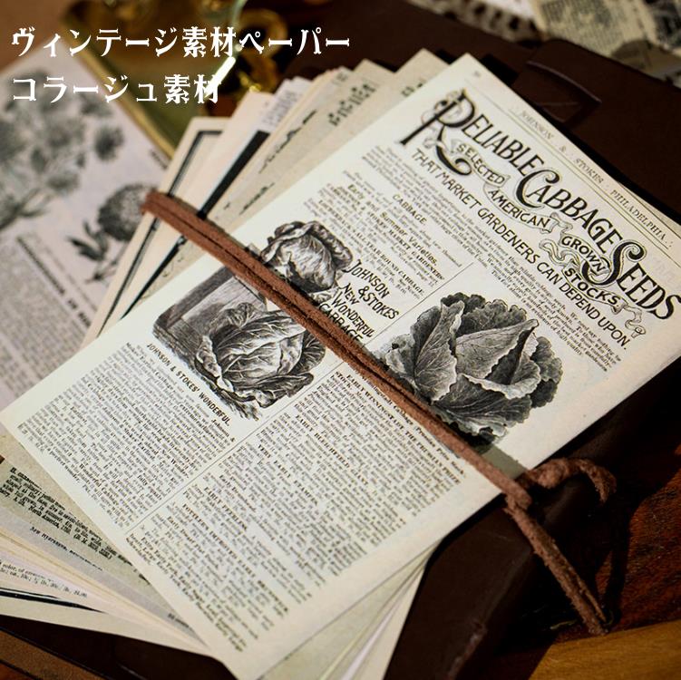 アンティークペーパーグッズ 海外 レトロ デザイン ペーパー アンティーク 素材紙 ブック sztz-60