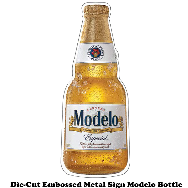 ダイカットエンボスメタルサイン Modelo Bottle【 モデロビール ブリキ看板】