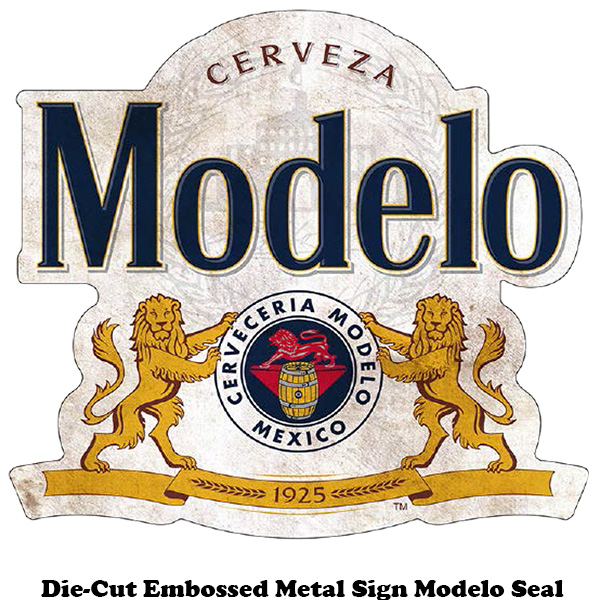 ダイカットエンボスメタルサイン Modelo Seal【 モデロビール ブリキ看板】