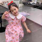 子供服　スカート　半袖　ドレス　夏着　２022新作　花柄　韓国風　ワンピース