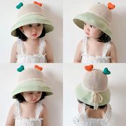 子供用シェルハット つば広帽子 キッズ用 UVカット 日焼け止め帽子   漁師帽