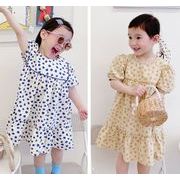 夏新作　半袖　80-130 ワンピース　キッズ　水玉　ドット　女の子　子供服　ファッション