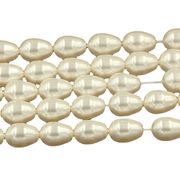 【クリスタルパール】＃5821 オーストリア製 ガラスパール ビーズ 雫型11x8mm クリスタルパール 国内発送