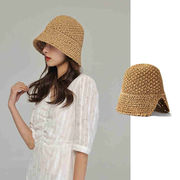 季節の流行・日除け帽・レディース・草編み帽・人気・ファッション帽子・2色