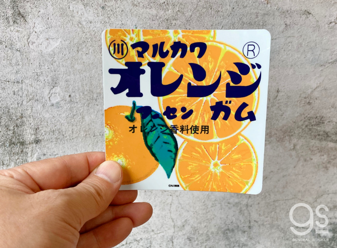 レトロ駄菓子 車用ステッカー いちごフーセンガム マルカワ ガム 昭和