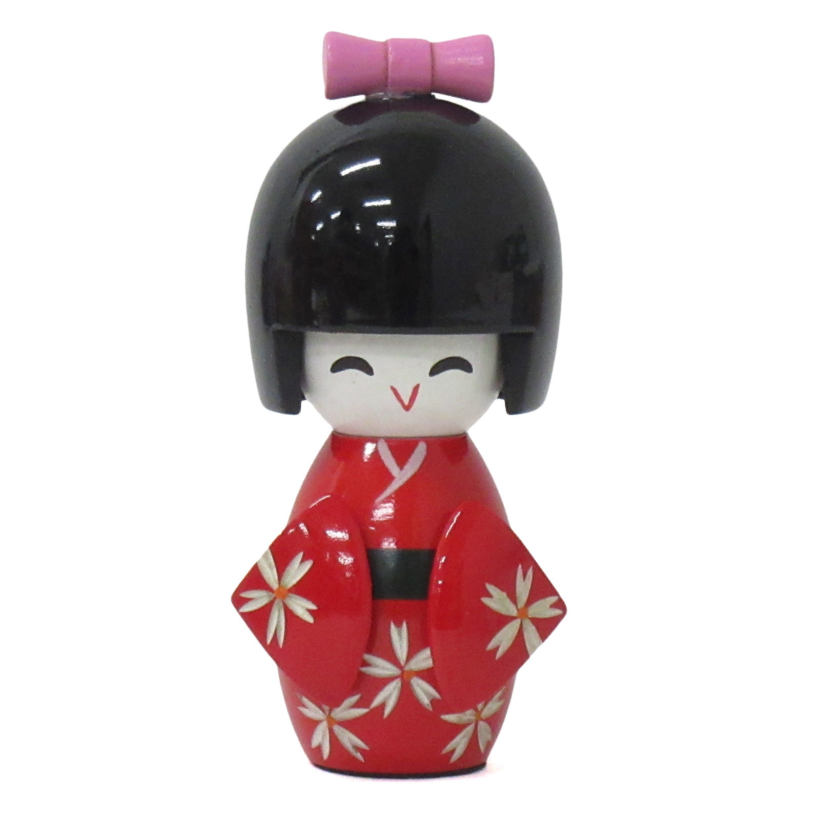＜和雑貨・和土産＞日本伝統工芸　木製着物こけし人形　レッド　14cmサイズ　No.303-231