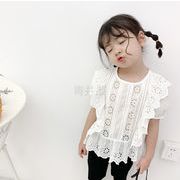 INS 2022春夏新作 韓国子供服  半袖シャツ ピュアカラー   トップス 純色 可愛い 子供服 80-130CM