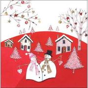 ミニグリーティングカード クリスマス「雪だるま」メッセージカード