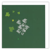 グリーティングカード 多目的「フランスの木の葉/深緑」カットアウト アート