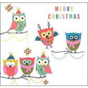ミニグリーティングカード クリスマス「フクロウ」メッセージカード