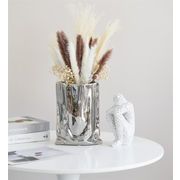 花瓶 モダンスタイル シンプル 葦 ドライフラワー 装飾 アート 電気メッキ ハイエンド デザイン