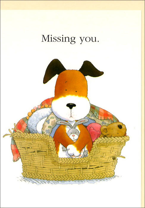 グリーティングカード 多目的 犬のキッパー「君がいなくてさびしい」絵本