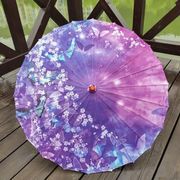 傘 和傘 紫 パープル 蝶 晴用 和風傘 かさ 木製  和風 和柄